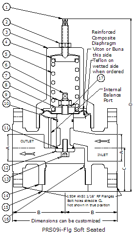 Pressure Regulator ANSI RF Flanged  Monel